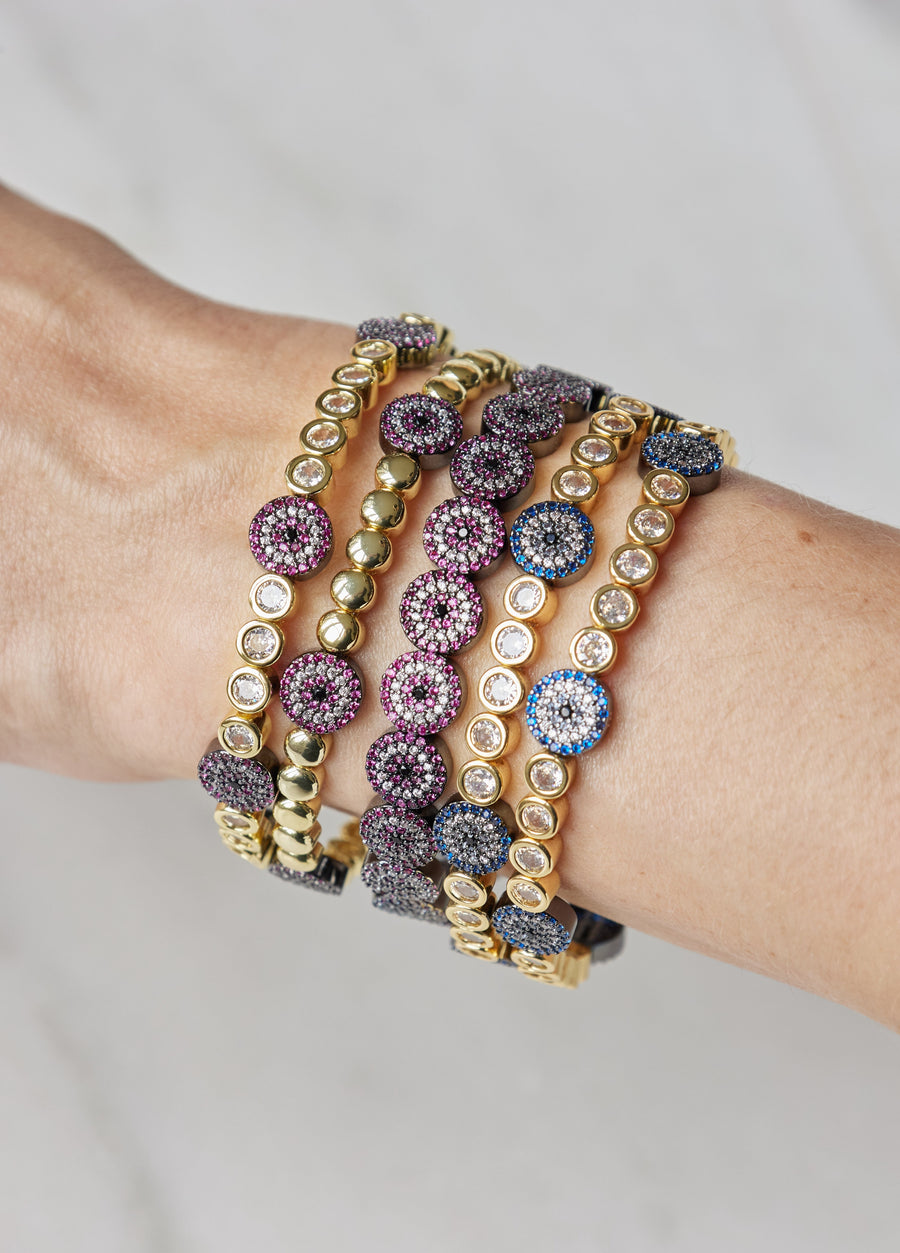 THE ETERNAL MAGENTA EVIL EYE BRACELET