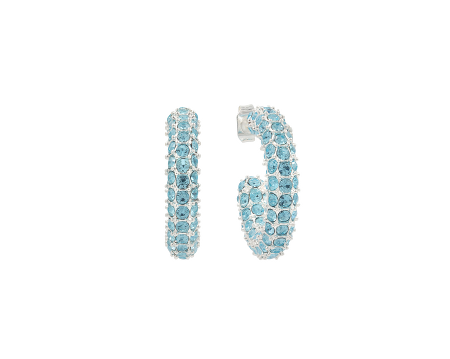 E038 'BOLD CRYSTAL HOOPS COLOURED CZ'