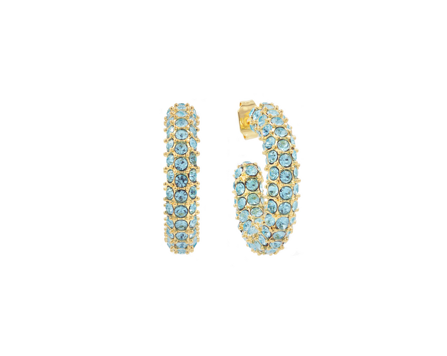 E038 'BOLD CRYSTAL HOOPS COLOURED CZ'