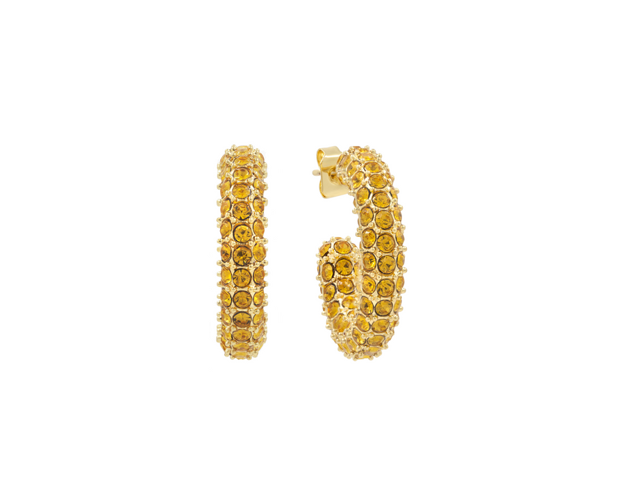 E038 'BOLD CRYSTAL HOOPS COLOURED CZ'