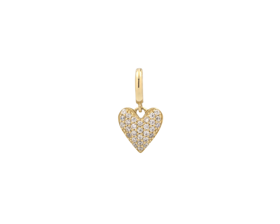 THE MINI PAVÉ PUFFED HEART CHARM